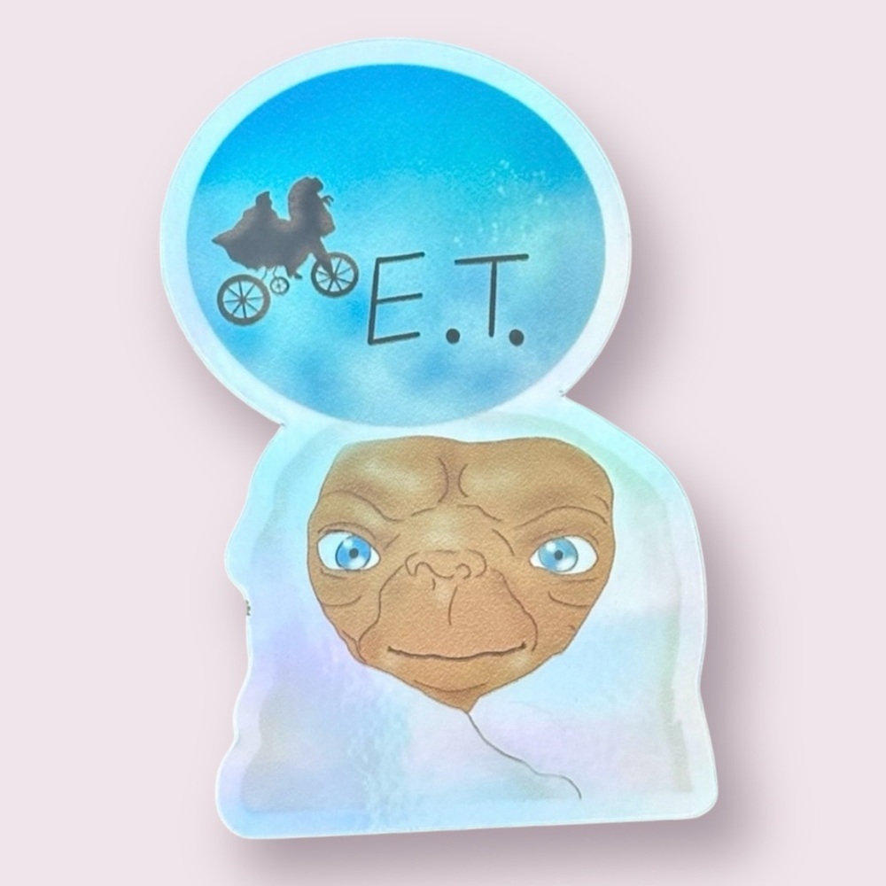 ✨ Holographic E.T. Handmade Stickers Size 1.93” x 3”✨